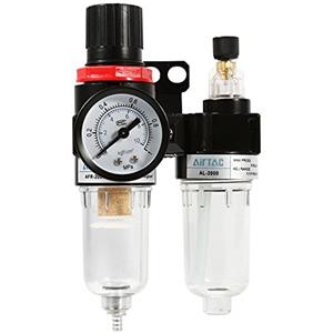 Keenso 1/4 Filtro Aria compressore, Regolatore Pressione Aria Separatore Acqua-Olio Filtro compressore aerografo con Coppa lubrificatore per di Utensili Pneumatici