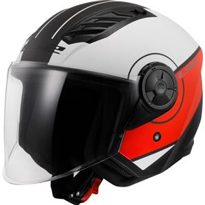 LS2, Casco Moto Jet AIRFLOW II Cover matt white red, M
