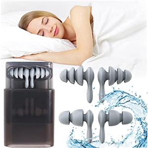EONDEVO 2 Paia Tappi per le Orecchie Antirumore 40dB, Tappi Orecchie Per Dormire Riutilizzabili in Silicone Ultra Confortevoli Insonorizzazione a Tre Strati per Russare e Proteggere L'udito
