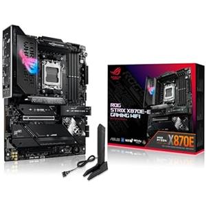 ASUS ROG Strix X870E-E Gaming WiFi Scheda madre AMD, 18+2+2 stadi di alimentazione, slot DDR5, cinque slot M.2, PCIe 5.0, GPU di nuova generazione, WiFi 7, USB 20G con PD 3.0 fino a 30W, Aura Sync