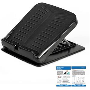 StrongTek Tavola inclinata portatile, tavole inclinate regolabili, barella per polpaccio, sgabello per piedi, elastico alla caviglia, cuneo elasticizzato in 4 posizioni (capacità 136 kg) (nero)