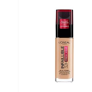 L'Oréal Paris Fondotinta Liquido Infaillible 32H, Coprente a Lunga Tenuta con Protezione Solare SPF25, Formula Waterproof e Idratante, Tonalità: 200 Natural Linen