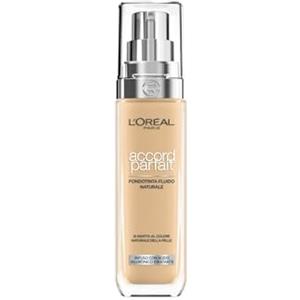 L'Oréal Paris Fondotinta Liquido, Incarnato Uniforme e Illuminato, Finish Naturale, Per Tutti i Tipi di Pelle, Formula con Acido Ialuronico, Accord Parfait, Tonalità: 3.5D/3.5.W Dorè, 30 ml