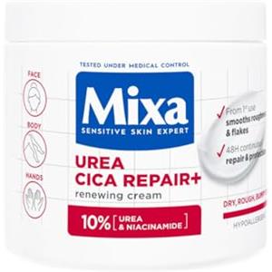 Mixa Crema Corpo Rigenerante, Per Pelle Secca e Ruvida, Pelle Idratata e Lenita per 48H, Barriera Cutanea Riparata e Protetta, Con il 10% di Urea e Niacinamide, Urea Cica Repair +, 400 ml