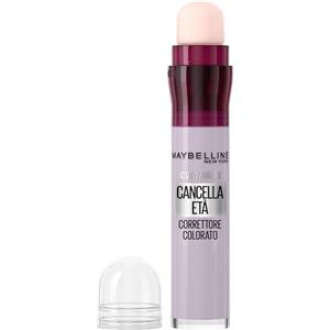 Maybelline New York Correttore Colorato Cancella Età, Copertura Facile e Veloce di Imperfezioni e Discromie, Con Bacche di Goji e Haloxyl, Cancella Età, Tonalità: Viola, 4,7 ml