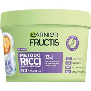 Garnier Fructis Maschera Idratante, Per Capelli Ricci Definiti Idratati e Morbidi, Arricchito con Acido Ialuronico e Burro di Karité, Metodo Ricci, 375 ml