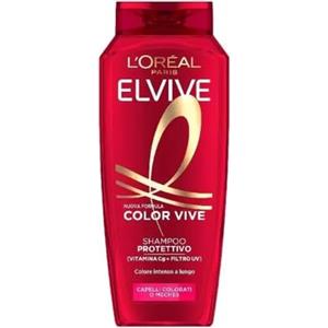 L'Oréal Paris Elvive Shampoo Sublimante, Per Tutti i Capelli Colorati o Con Meches, Colore Protetto per 40 Lavaggi e Luminosità Estrema, Con Pura Vitamina C e Filtro UV, Color Vive, 700 ml