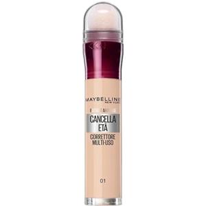 Maybelline New York Correttore Multi-Uso, Idratante e con Coprenza Modulabile, Imperfezioni e Occhiaie Coperte, Con Bacche di Goji e Haloxyl, Cancella Età, Tonalità: 01 Light, 6,8 ml