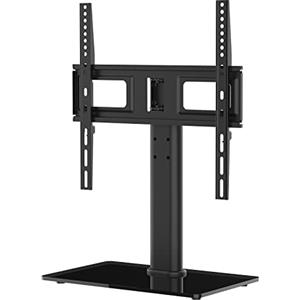 GRIFEMA GB1005 Supporto TV da Tavolo 26-55 Pollici,Piedistallo TV Girevole Universale, Regolabile in Altezza, Base in Vetro Temperato, Nascondere il Cavo, Fino a 45 kg, Max Vesa 400x400mm