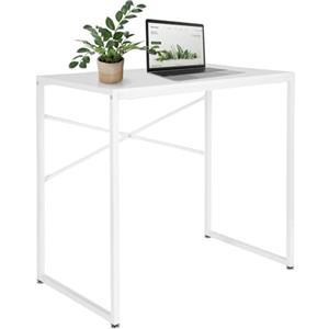 HJH Office 830071 Scrivania Bianca Easy UP H I 78x46 cm Scrivania per Computer con Struttura in Metallo, salvaspazio e Facile da Pulire