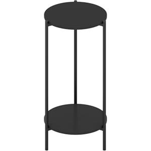 Furinno Besi tavolo da lato rotondo moderno a 2 livelli con gambe in metallo robuste, Americano