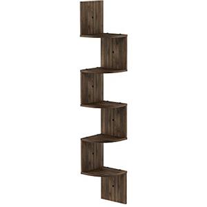 Furinno Rossi Libreria, Legno, Marrone (Columbia Walnut), 5 livelli rotondi
