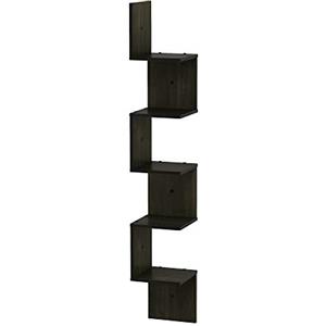 Furinno Libreria, Legno, Nero (Espresso), 5 livelli quadrati