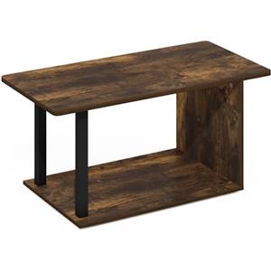 Furinno Basic Tavolino da caffè Home Living, Legno ingegnerizzato, Pino Ambrato/Nero, 1-Pack