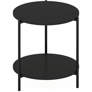 Furinno Besi tavolo moderno a 2 livelli rotondi con gambe in metallo robuste, Americano