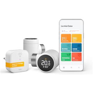 tado° termostato intelligente X - Starter Kit con Bridge X, controllo del riscaldamento tramite app e smart speaker (Alexa, Siri, Google Assistant), risparmio energetico, non compatibile con tado° V3+