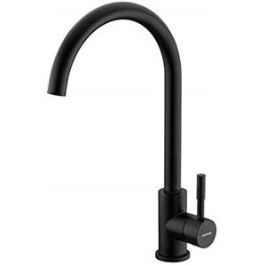 Grifema G4008B Rubinetto da Cucina Girevole a 360° Miscelatore per Cucina Acciaio Inox Rubinetto Miscelatore Cucina Monocomando per Lavello Nero [Exclusiva Amazon]