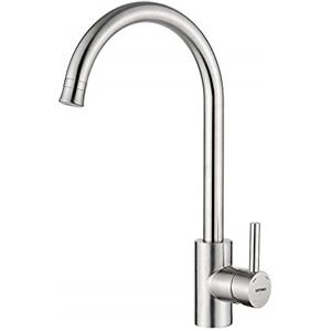 GRIFEMA G4011 Irismart-Miscelatore per Lavello da Cucina a Bassa Pressione con Bocca Girevole e Funzione di Doccetta, Acciaio, 3/8 de pulgada [Exclusiva Amazon] [Esclusiva Amazon]
