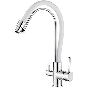 Ibergrif M22122-3 - Rubinetto da Cucina con Bocca Flessibile, Miscelatore lavello 3 Vie per Purificatore Filtro Acqua