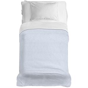 PENSIERI DELICATI Telo Copriletto 220x280 cm, Telo Singolo 100% Cotone Pique, Ideale Come Telo Arredo, Coperta Salva Letto 1 Piazza e Mezza, Fantasia Dublino Azzurro, 100% Made in Italy