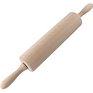 Fackelmann Zenker 31540 Mattarello in legno, mattarello con manici per impastare e stendere pasta fresca, accessori da cucina, utensili da cucina per pasticceria, mattarello, Legno di faggio, 44,5 x 6 x 6 cm
