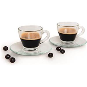 Excelsa Brasilia Set Tazze caffè con Piattino, 2 unità (Confezione da 1), 6