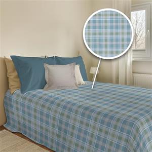 PENSIERI DELICATI Copriletto 220x280 cm, Telo Singolo 100% Cotone Pique, Ideale Come Telo Arredo, Coperta Salva Letto 1 Piazza e Mezza, Fantasia Ben Verde, 100% Made in Italy