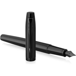 PARKER IM penna stilografica | Nero opaco con finiture nere | Punta fine con cartuccia di inchiostro blu | Confezione regalo