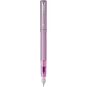 Parker Penna stilografica Vector XL | Laccatura lillà metallizzato su ottone | Pennino medio con ricarica di inchiostro blu | Confezione regalo