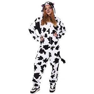 Rubie's Rubies Costume da Mucca per adulti, Tuta con macchie nere con cappuccio e coda, Taglia unica, Unisex, Ufficiale Rubies per Carnevale, Halloween, Feste, Cosplay, Addio al celibato