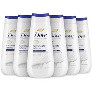Dove Bagnoschiuma Nutrimento Intenso, Bagnodoccia Idratante, Formula Delicata sul Microbioma della Pelle, con Agenti Idratanti Vegetali, Senza Solfati SLES, Bagnodoccia Uomo e Donna, 6 Pezzi da 225 ml