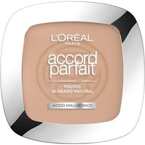 L'Oréal Paris Cipria Uniformante e Fissante, Per Tutti i Tipi di Pelle, Pelle Setosa e Risultato Naturale, Arricchita con Pigmenti Minerali e Acido Ialuronico, Accord Parfait, 4N Neutro