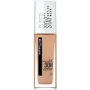 Maybelline New York Fondotinta Liquido SuperStay 30H Active Wear, Alta coprenza e lunghissima tenuta senza effetto maschera, Sand (30), 30 ml