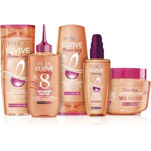L'Oréal Paris L'Oréal Paris Elvive Routine Completa Dream Long, Kit con Shampoo + Balsamo + Wonder Water + Maschera + Siero Termoprotettore, Ideale per Capelli Lunghi, Lisci e Danneggiati