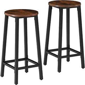 TecTake 800963 2 Sgabelli da bar Corby, Pannello MDF effetto legno, Robusti supporti in alluminio (industriale scuro)