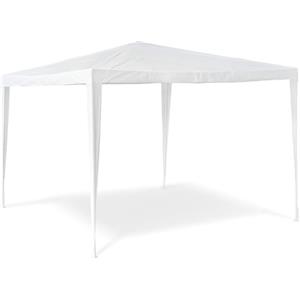 Bakaji Gazebo da Giardino 3x3 mt Struttura Tubolare in Metallo Telo di Copertura in Tessuto PE Impermeabile Facile Montaggio con Giunture a Scatto Ideale per Terrazzo Campeggio Stand e Fiere (Bianco)