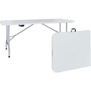 BERARDI | Tavolo pieghevole in resina bianca, 180x74x74 cm, portatile con maniglia, per sagra, campeggio, birreria, catering, casa, fiere