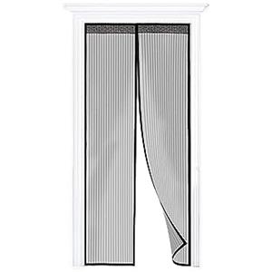 BIANCHERIAWEB Zanzariera Magnetica Per Porta Ingresso E Finestre Anti Insetti Zanzare Protezione Mosche Si Chiude da Sola 140X240 Nero