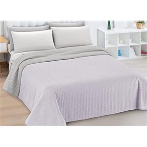 BIANCHERIAWEB Quilt Trapuntino Piumino Estivo Double Face 100gr/mq Microfibra Zefiro Matrimoniale Grigio-Grigio
