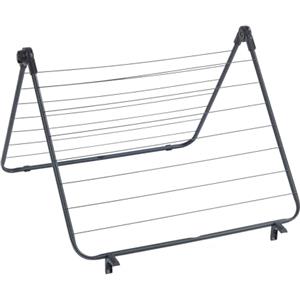 WENKO Champion, stendibiancheria da bagno con 9 m, lunghezza a secco, per vasca da bagno, doccia, balcone, regolabile, 65 x 114 x 7 cm, colore nero