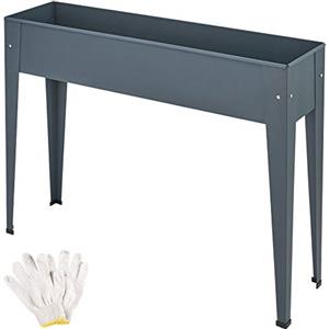 TecTake® Fioriera da Esterno Rialzata Rettangolare, Aiuola Rialzata, Ideale per Ortaggi, Erbe e Fiori, Aiuola Rialzata da Esterno, Vasca per Orto Balcone, Giardino e Terrazzo - Antracite