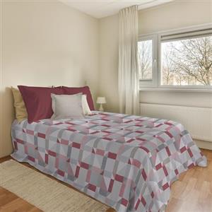 PENSIERI DELICATI Copriletto 220x280 cm, Singolo 100% Cotone Pique, Ideale Come Telo Arredo, Coperta Salva Letto 1 Piazza e Mezza, Fantasia Atene Rosso, 100% Made in Italy