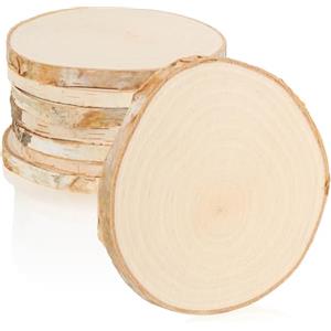com-four® 8 Dischi in Legno di Betulla - sottobicchieri in Vetro per Proteggere i mobili - Dischi di Legno per Il Fai da Te e la Decorazione - Pezzi Rotondi Ø ca. 8-10 cm - Disco dell'albero