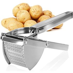 COM-FOUR® Pressa patate in acciaio inossidabile, lavabile in lavastoviglie - pressa per spaetzle - pressa per gelato spaghetti - schiacciapatate