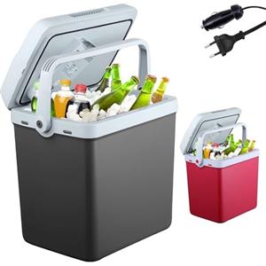 AREBOS Contenitore refrigerante da 25 litri, per raffreddare e mantenere il caldo, mini frigo | termoelettrico | con modalità ECO | 12/230 V per auto e presa | frigo elettrico | Antracite