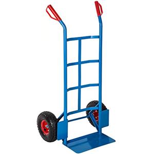 tectake® Carrello Portapacchi con Pneumatici, Carrello Con Ruote Portatutto, Carrello da Giardino, Maniglie in Plastica, Carrello Porta Attrezzi, Telaio in Acciaio, 200 Kg - Blu