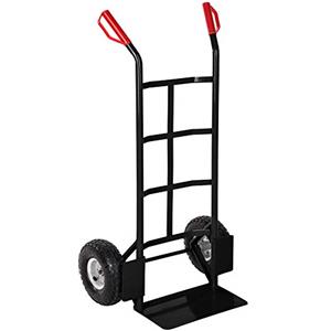tectake® Carrello Portapacchi con Pneumatici, Carrello Con Ruote Portatutto, Carrello da Giardino, Maniglie in Plastica, Carrello Porta Attrezzi, Telaio in Acciaio, 200 Kg - Nero