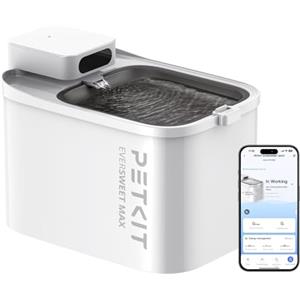 PETKIT EVERSWEET MAX Fontanella per Gatti Senza Fili, 3L Fontana per Gatti con Sensore,26dB Ultra Silenziosa, Controllo Intelligente dell'applicazione,5000 mAh 83 Giorni di Autonomia