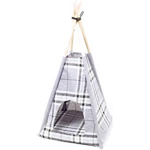 BIANCHERIAWEB Cuccia Con Cuscino Interno Per Animali Domestici 47x37x37 cm Modello Tenda Componibile
