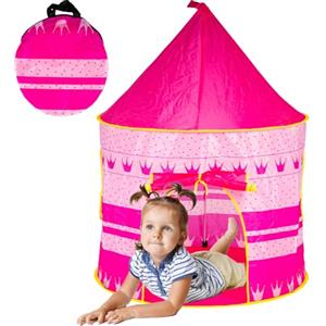 BAKAJI Tenda per Bambini Salvaspazio con Borsa per Trasporto, Gioco Giocattolo per Bambino e Bambina Richiudibile, Ideale per Interno ed Esterno, Casetta Pop Up èer Skills Motorie (Rosa)